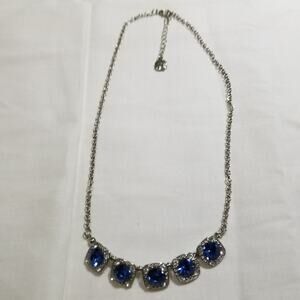 Monet silver blue stones necklace sixteen inch